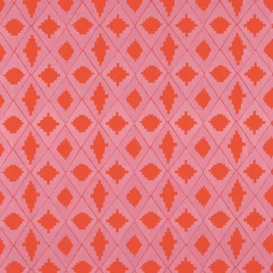 pink geometric embroideried fabric from Harlequin