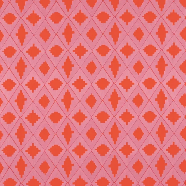 pink geometric embroideried fabric from Harlequin