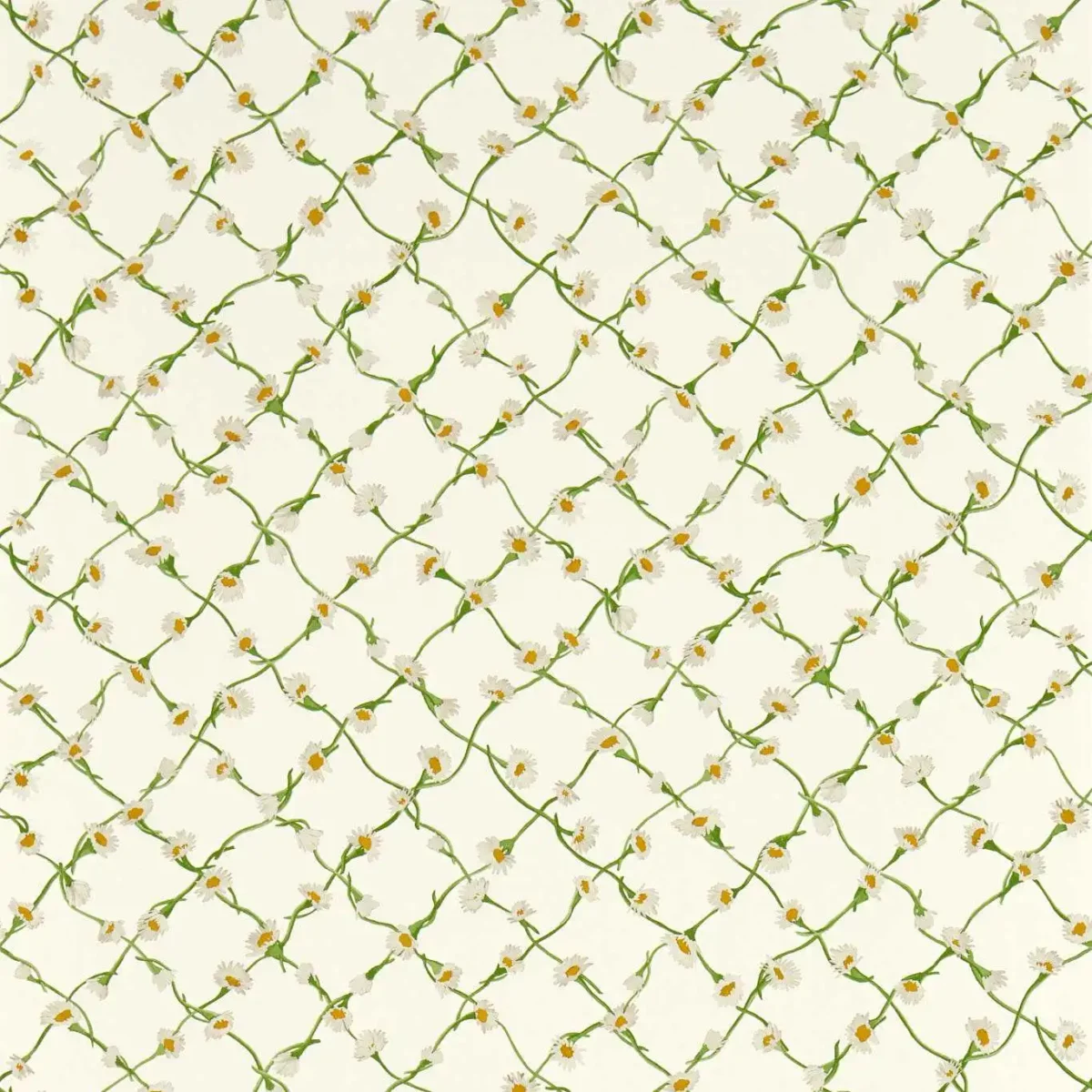 Daisy Trellis Wallpaper - Emerald / Pearl by green contemporary wallpaper from harlequin