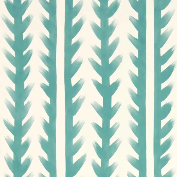 Sticky Grass Wallpaper - Aquamarine by blue striped wallpaper from harlequin