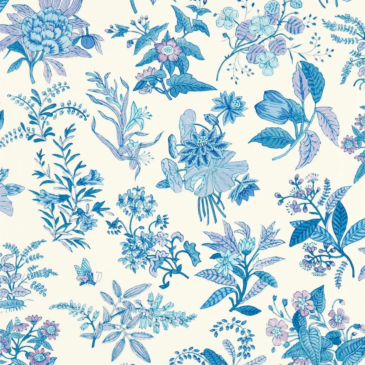 blue botanical wallpaper from harlequin