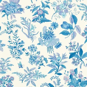 blue botanical wallpaper from harlequin