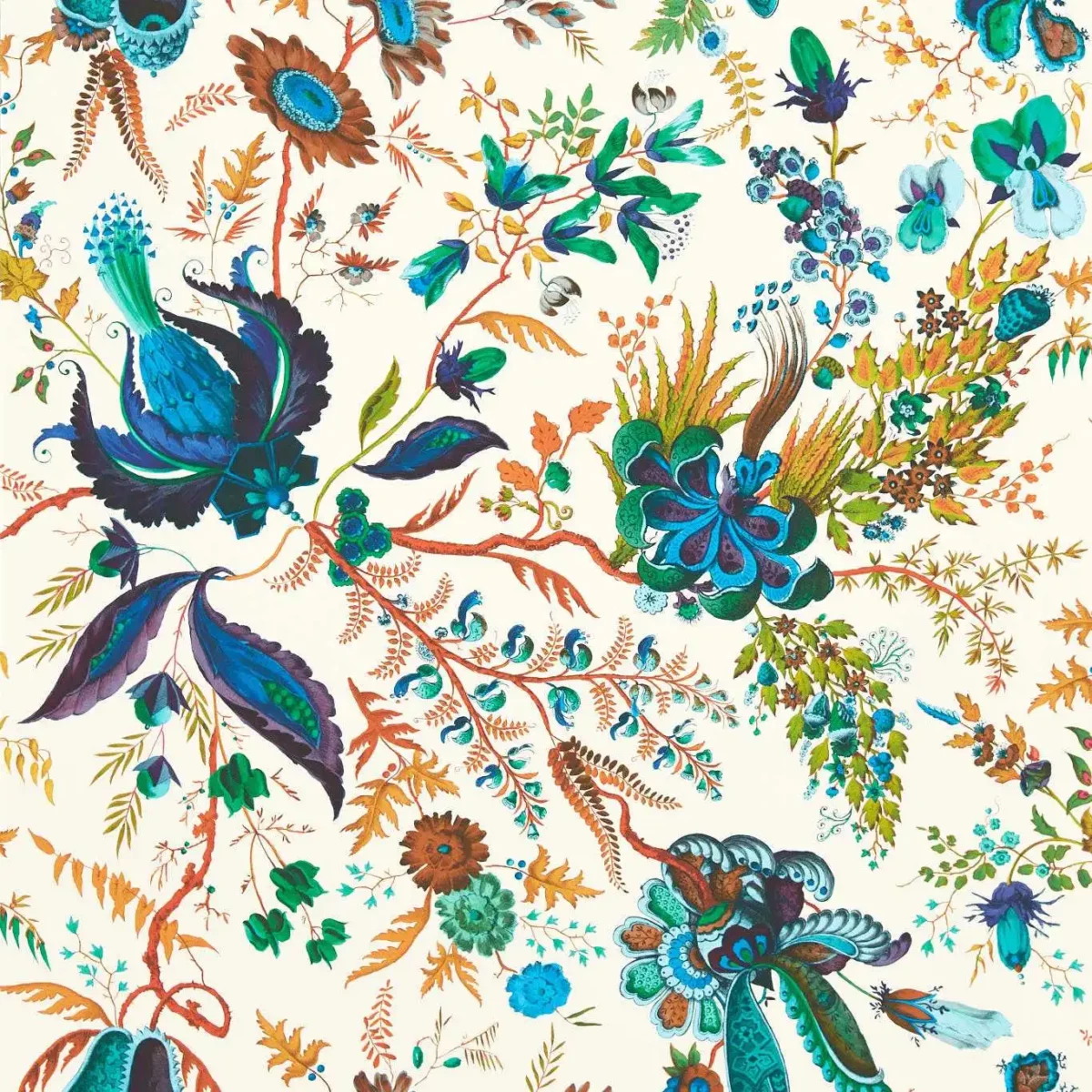 multicolour botanical wallpaper from harlequin