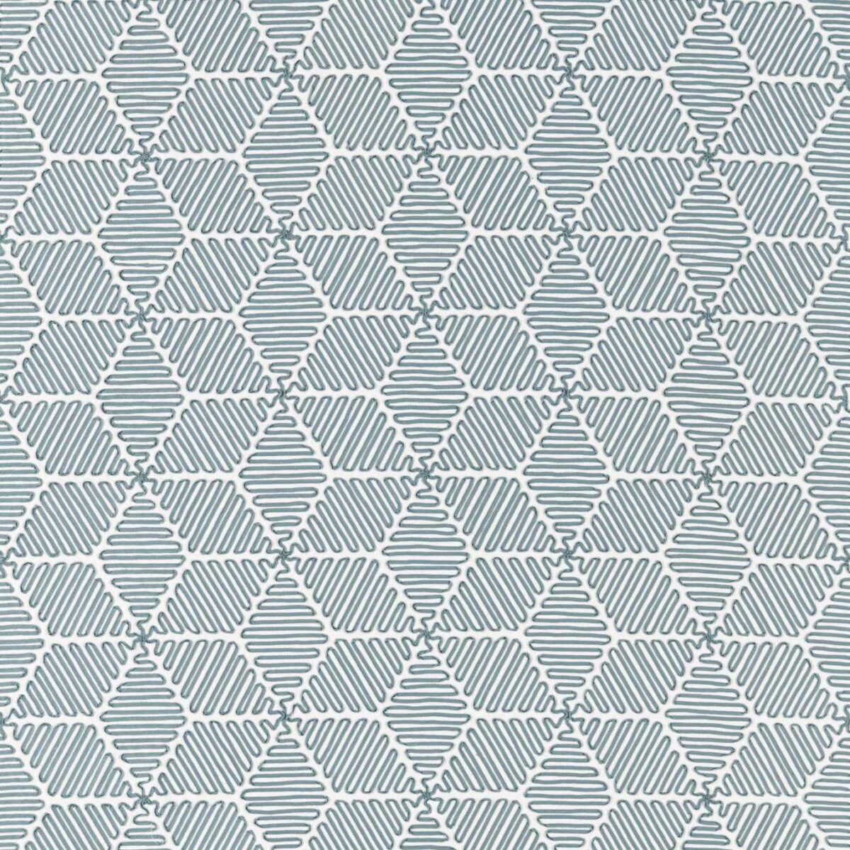 blue geometric embroideried fabric from Harlequin