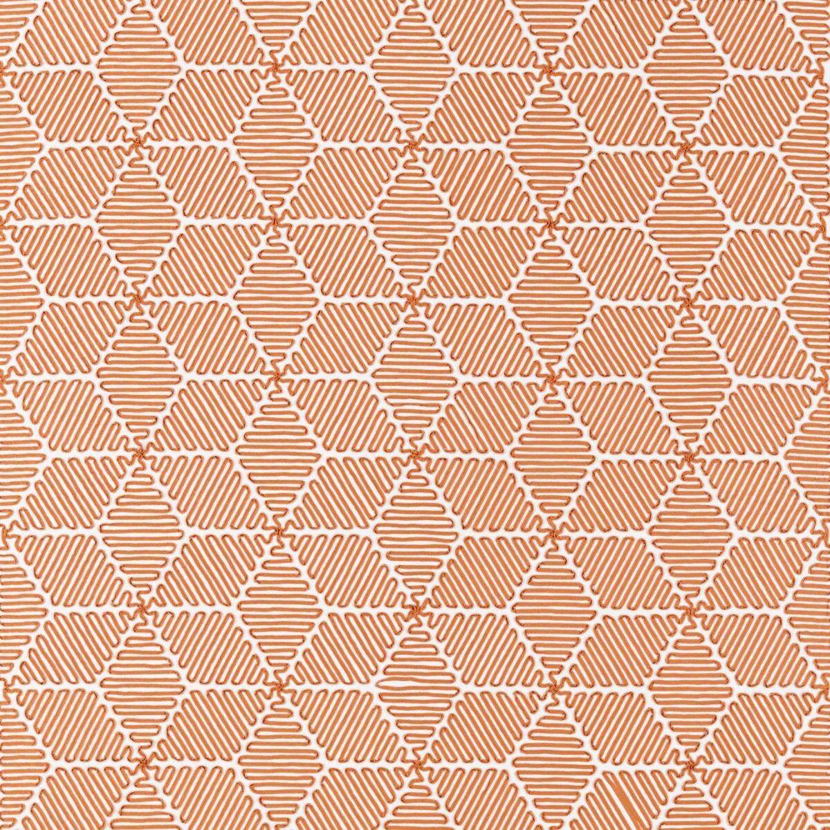 orange geometric embroideried fabric from Harlequin