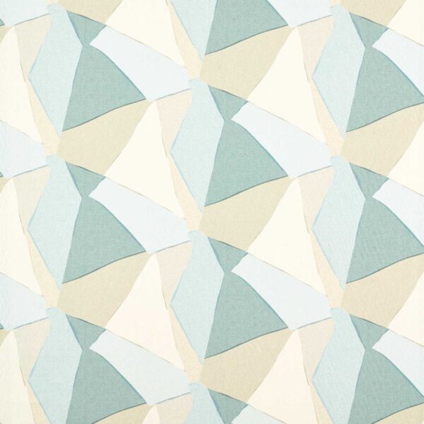 Sumi Reflect Fabric - Sky / Pebble / Canvas by blue geometric cotton fabric from Harlequin