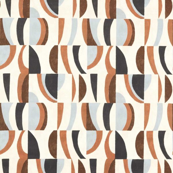 Torillo Fabric - Black Earth / Cornflower / Walnut from