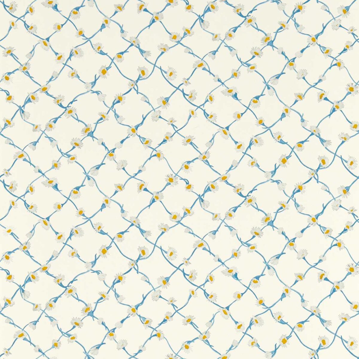 Daisy Trellis Wallpaper - Lapis / Pearl from