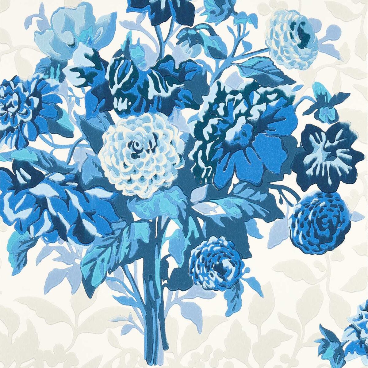 Dahlia Bunch Wallpaper - Lapis by Dahlia Bunch Wallpaper - Lapis from