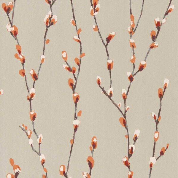 Salice Wallcovering - Tangerine / Gilver by Salice Wallcovering - Tangerine / Gilver from