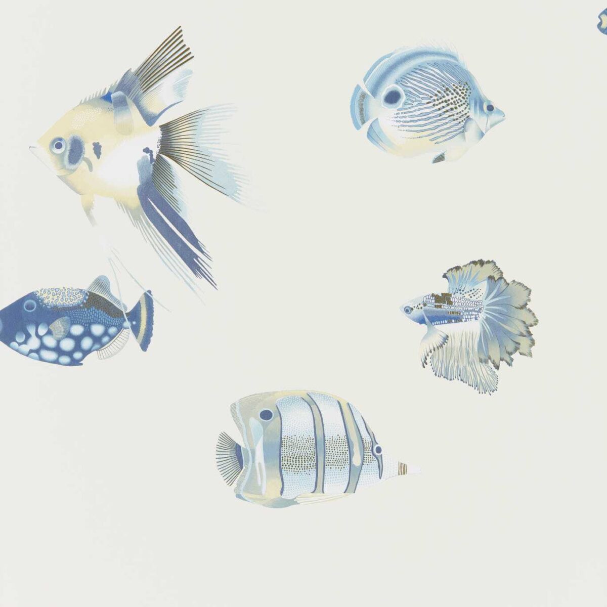 Kamanu Wallcovering - Indigo / Pebble by Kamanu Wallcovering - Indigo / Pebble from