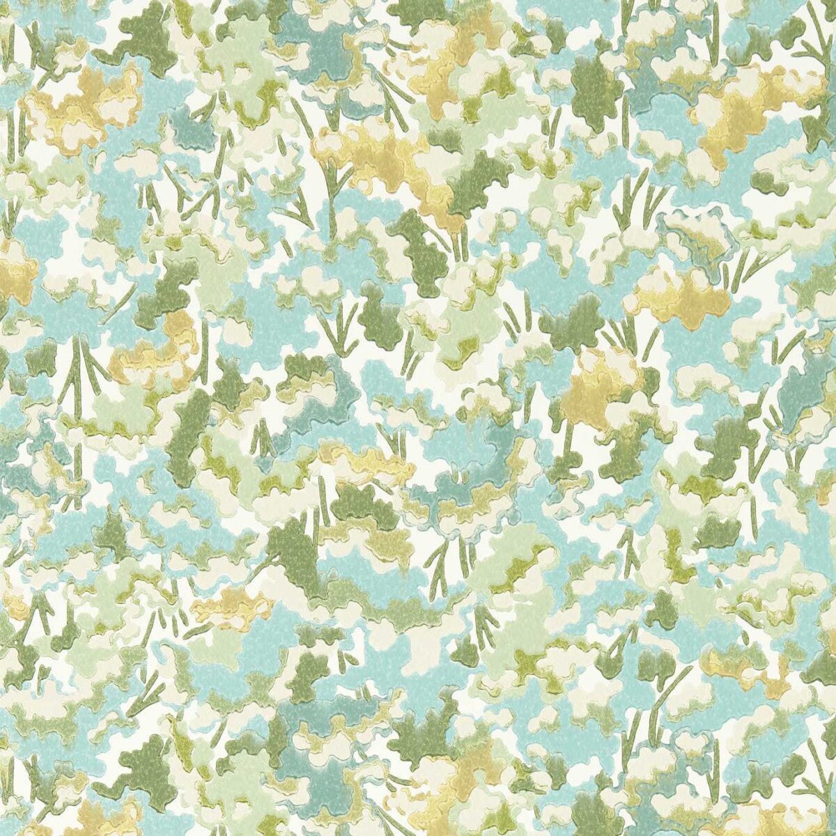 Tree Tops Wallcovering - Honey / Clover / Sky from