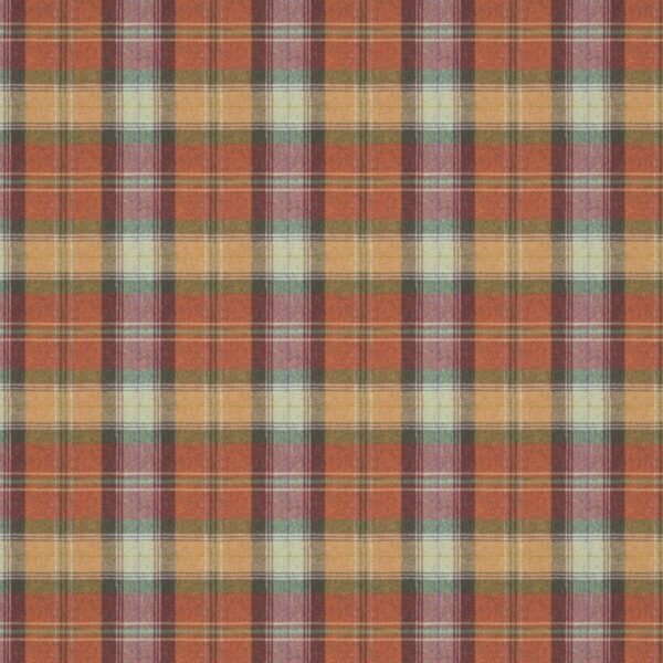 Beachcomber Fabric - Ornsay by orange checked woolen fabric from Linwood Fabrics