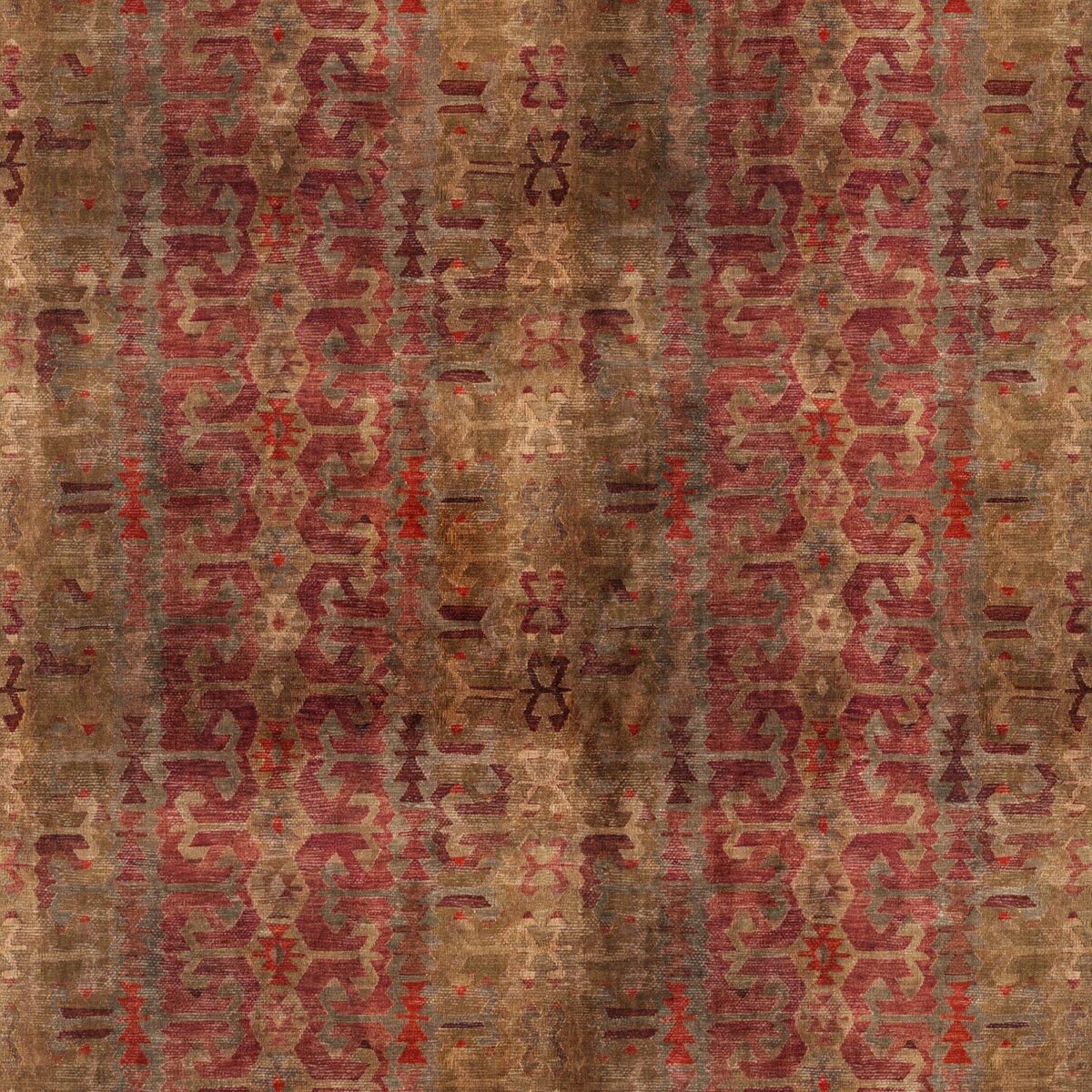 Samimi Fabric - Earth by brown contemporary velvet-chenille fabric from Linwood Fabrics