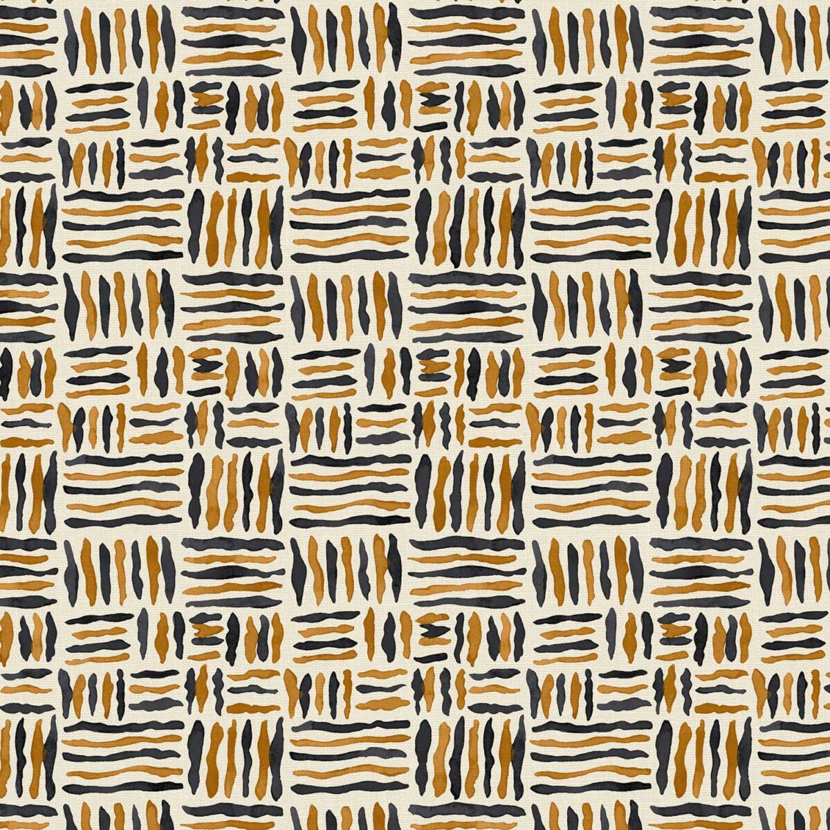 Trapeze Fabric - Lombok by brown geometric linen fabric from Linwood Fabrics