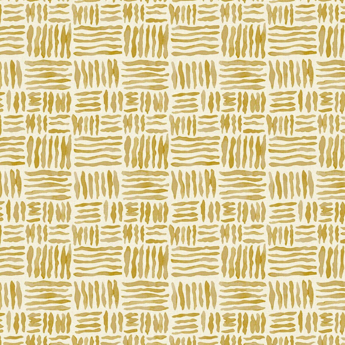 yellow geometric linen fabric from Linwood Fabrics