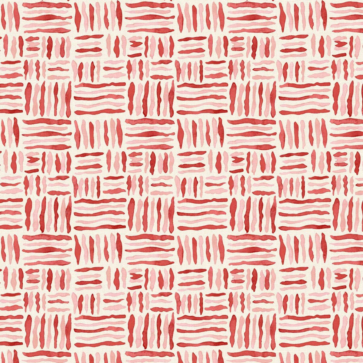Trapeze Fabric - Hawaii by red geometric linen fabric from Linwood Fabrics