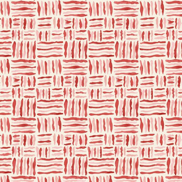 Trapeze Fabric - Hawaii by red geometric linen fabric from Linwood Fabrics