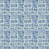 blue geometric linen fabric from Linwood Fabrics