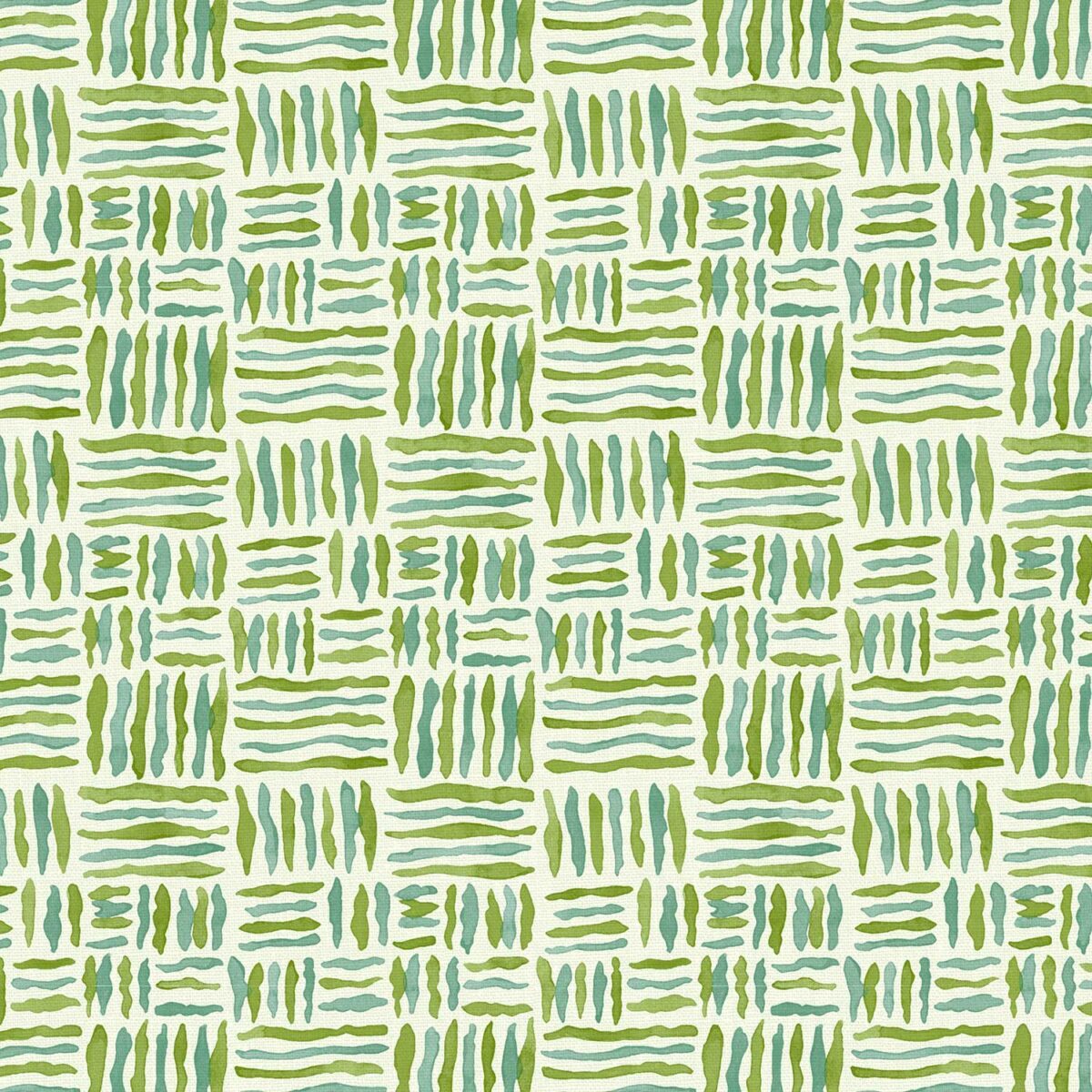green geometric linen fabric from Linwood Fabrics