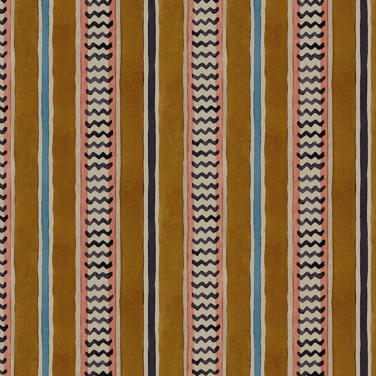 High Wire Fabric - Allsorts by brown striped linen fabric from Linwood Fabrics