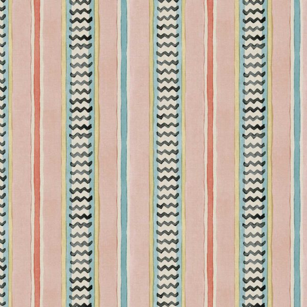 High Wire Fabric - Marshmallow by pink striped linen fabric from Linwood Fabrics