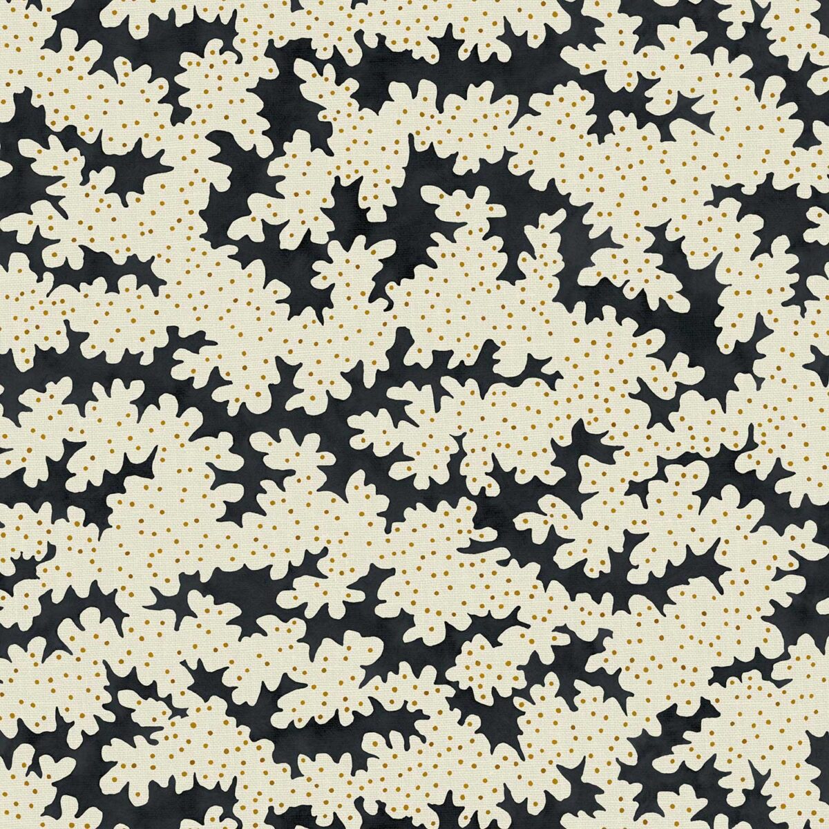 Big Top Fabric - Dominoes by black-grey contemporary linen fabric from Linwood Fabrics