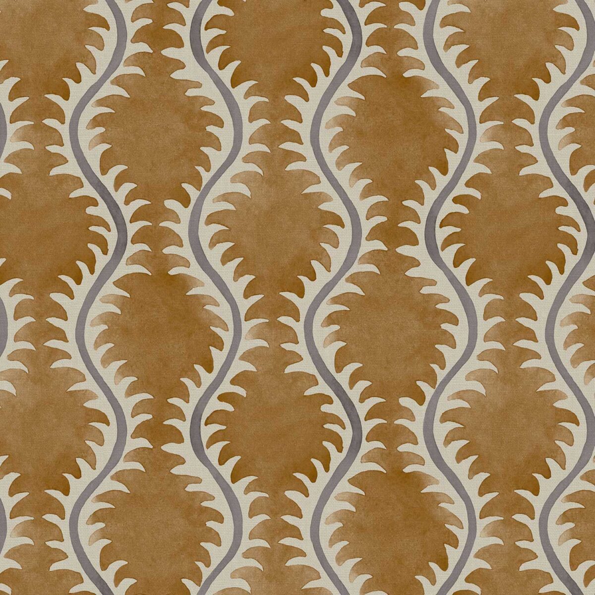 Helter Skelter Fabric - Sahara by brown contemporary linen fabric from Linwood Fabrics