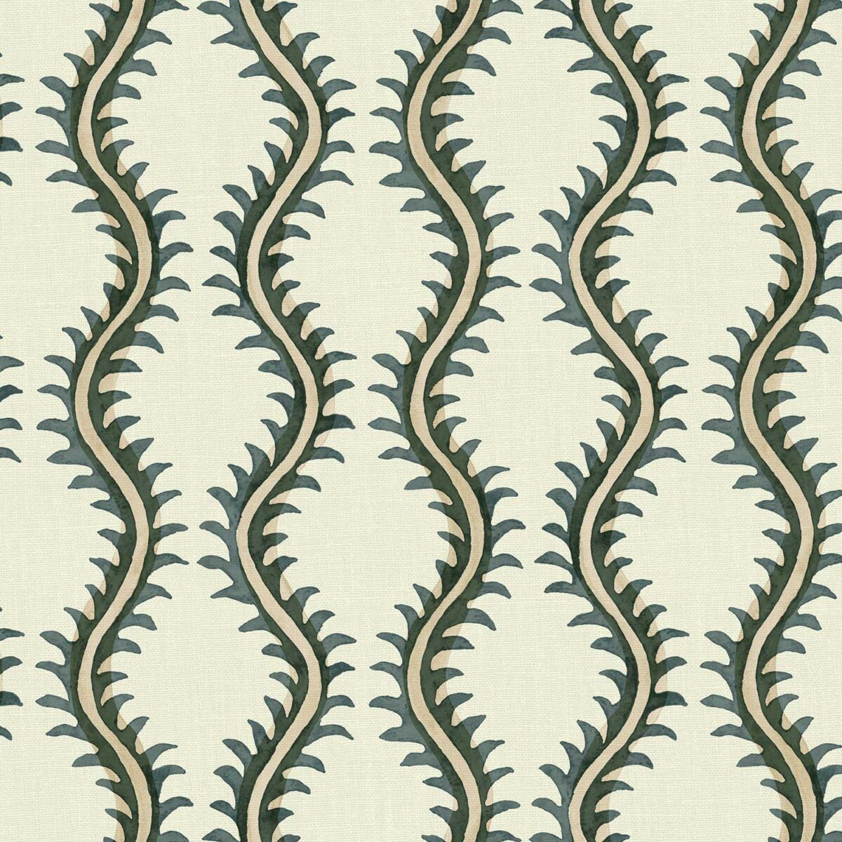 Helter Skelter Fabric - Nile by white contemporary linen fabric from Linwood Fabrics