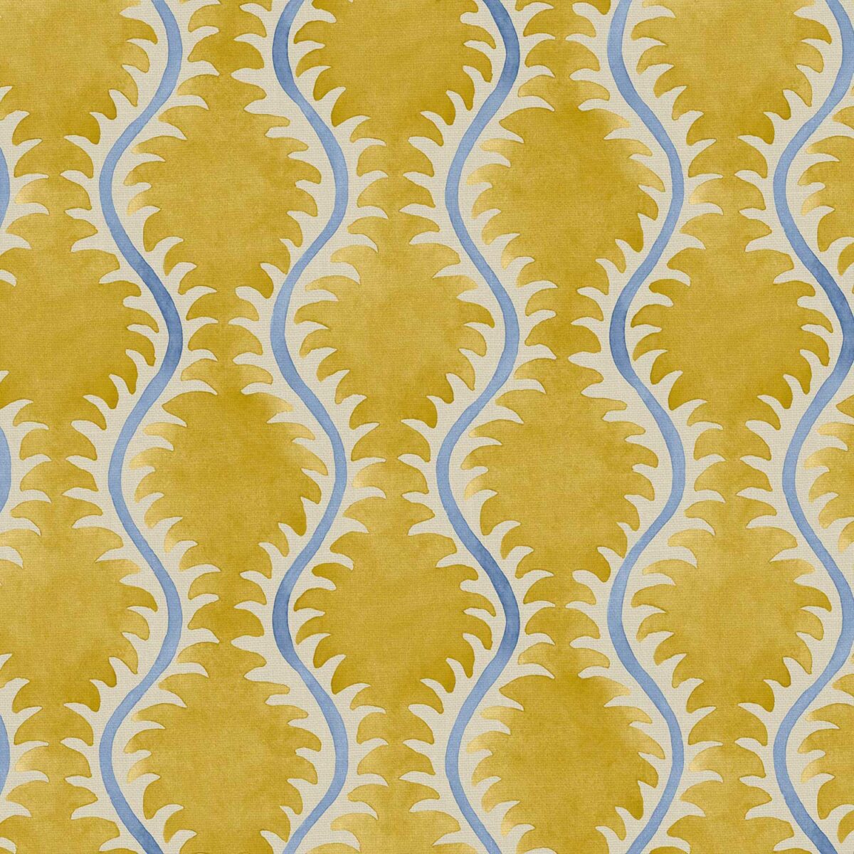 Helter Skelter Fabric - Soleil by yellow contemporary linen fabric from Linwood Fabrics