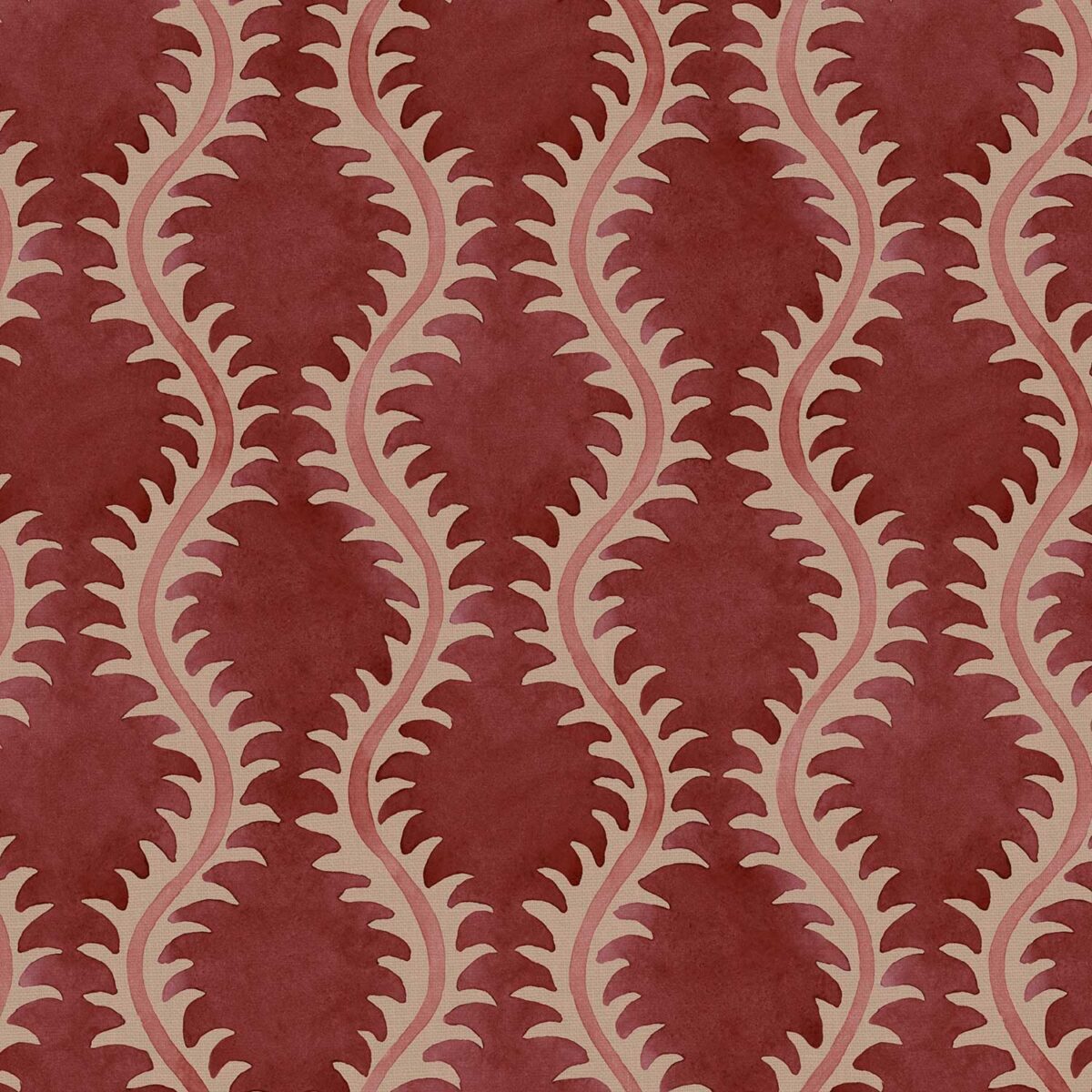 red contemporary linen fabric from Linwood Fabrics