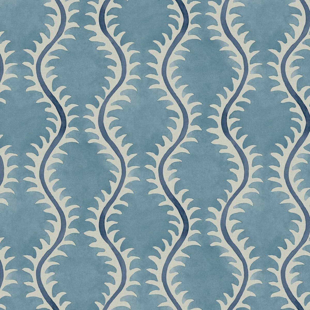 Helter Skelter Fabric - Fountain by blue contemporary linen fabric from Linwood Fabrics