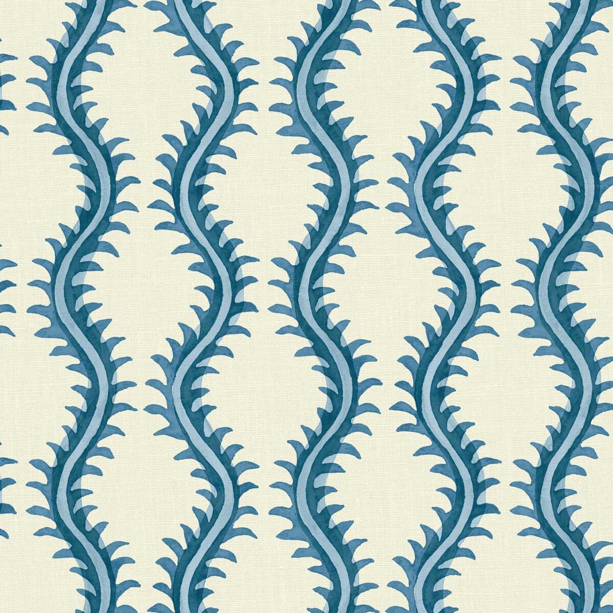 blue contemporary linen fabric from Linwood Fabrics
