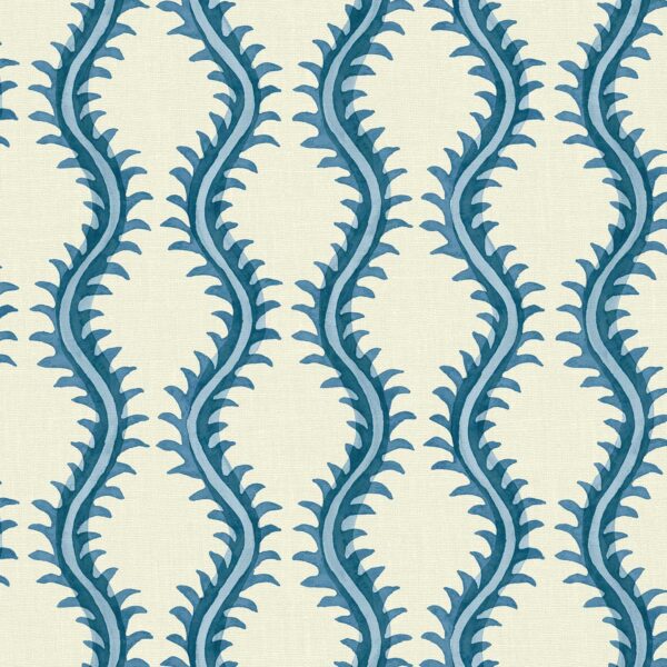 blue contemporary linen fabric from Linwood Fabrics