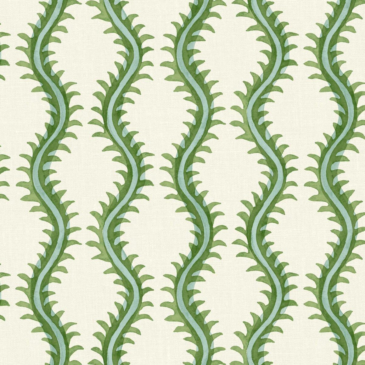 green contemporary linen fabric from Linwood Fabrics