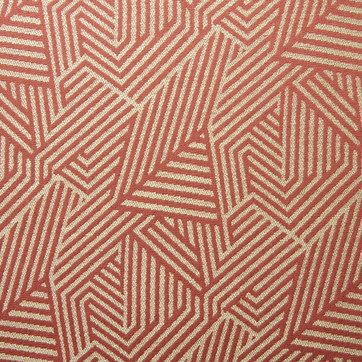 Sashay Fabric - Cantaloupe by red geometric woven fabric from Linwood Fabrics