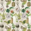 green botanical linen fabric from Designers Guild