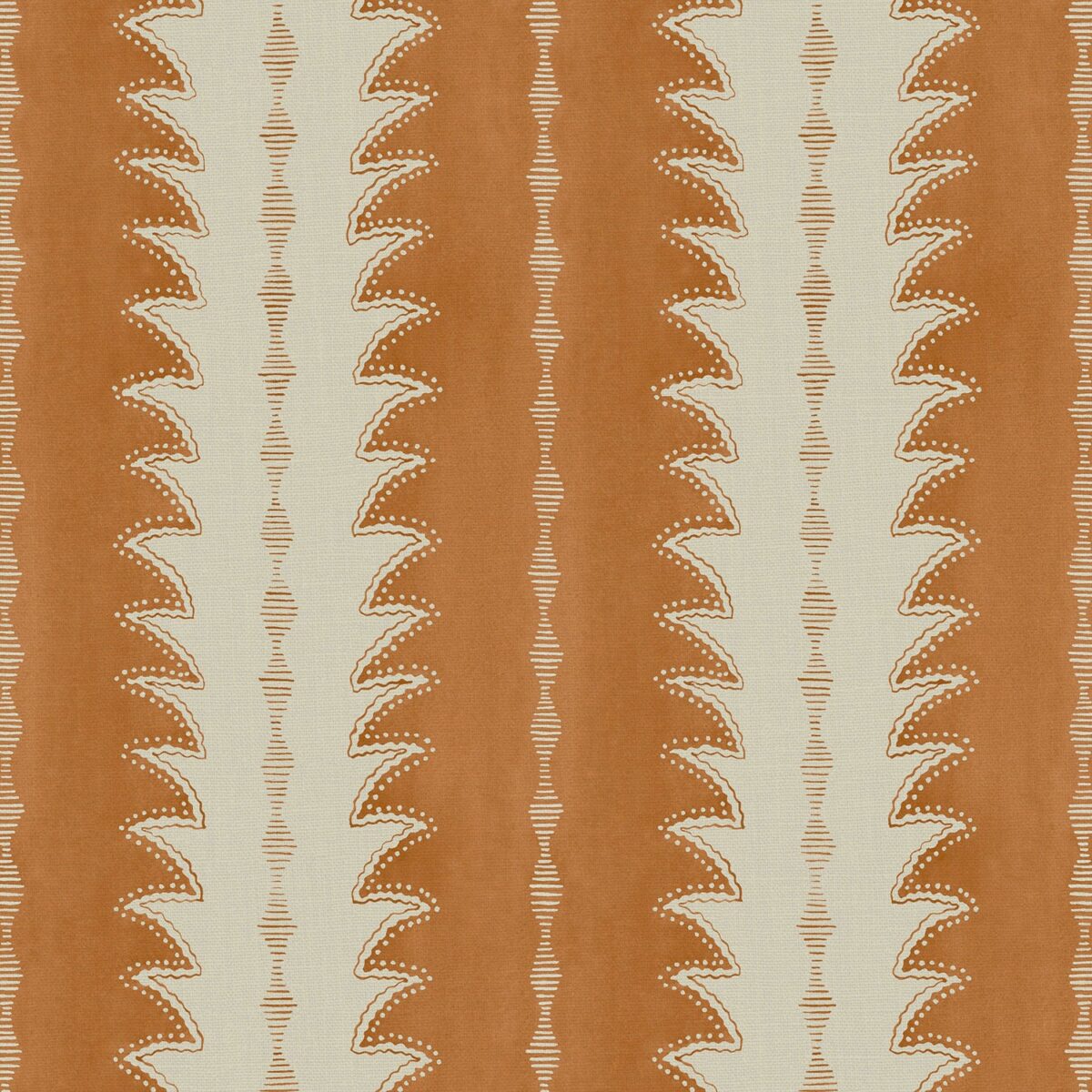Ruched Fabric - Cognac by orange striped printed fabric from Linwood Fabrics