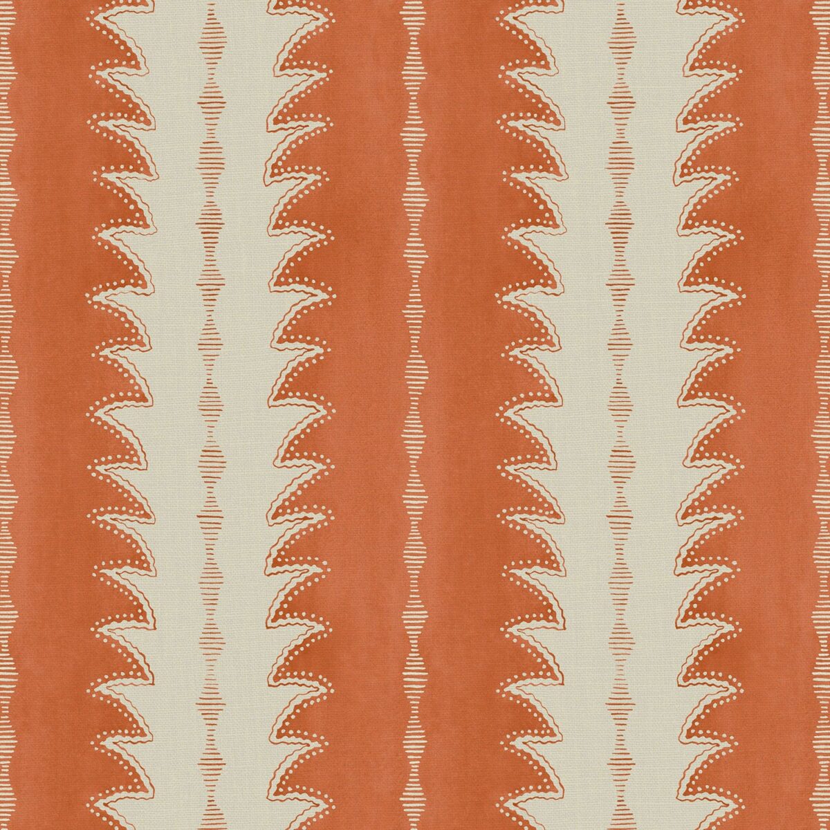 Ruched Fabric - Lava by orange striped printed fabric from Linwood Fabrics
