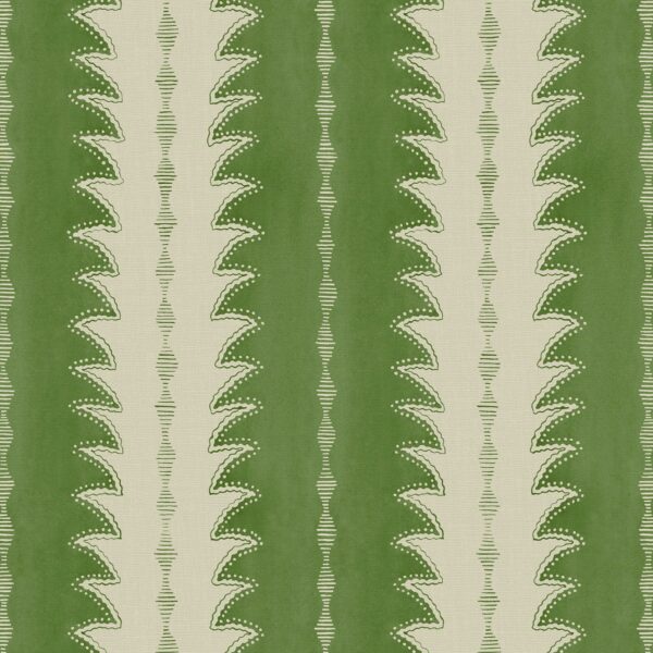 Ruched Fabric - Lizard by green striped printed fabric from Linwood Fabrics