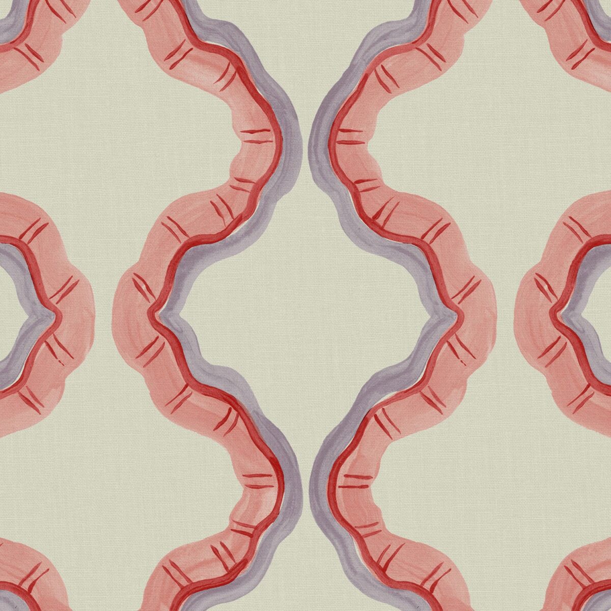 Ruffled Fabric - Hawaii by purple contemporary printed fabric from Linwood Fabrics