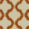 orange contemporary printed fabric from Linwood Fabrics