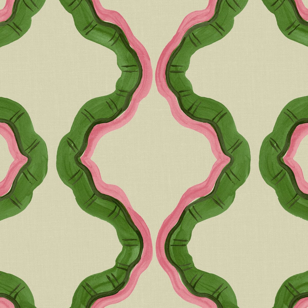 Ruffled Fabric - Tahiti by green contemporary printed fabric from Linwood Fabrics