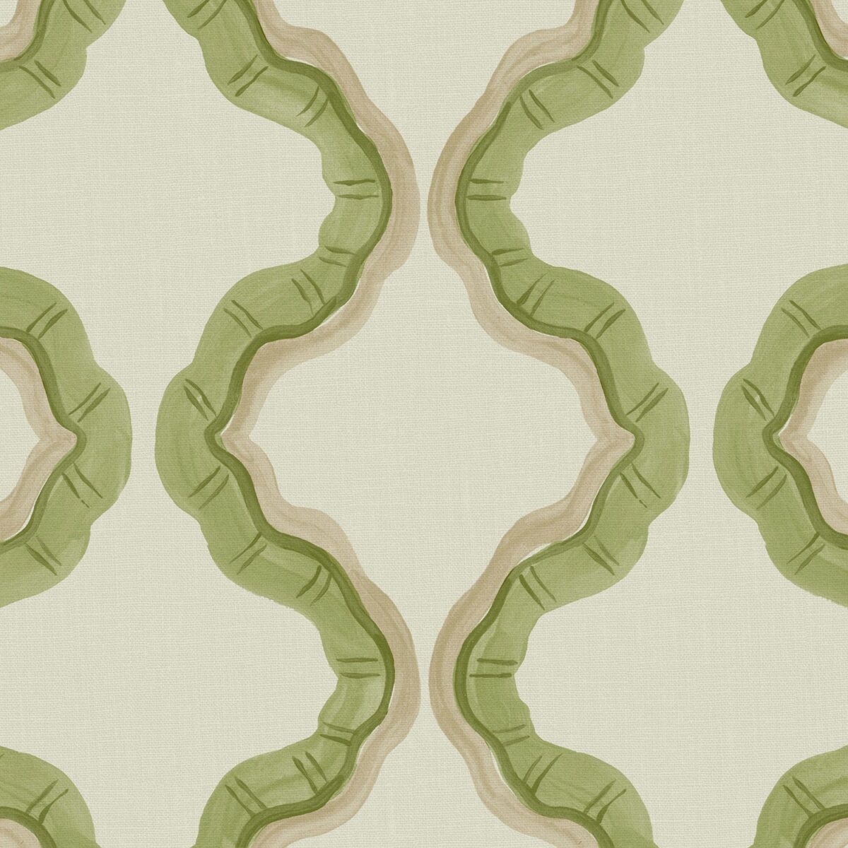 Ruffled Fabric - Kew by green contemporary printed fabric from Linwood Fabrics