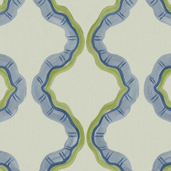 Ruffled Fabric - Vienna by blue contemporary printed fabric from Linwood Fabrics