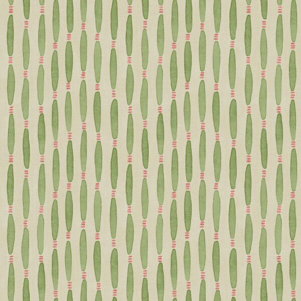 Smocked Fabric - Cactus by green striped printed fabric from Linwood Fabrics