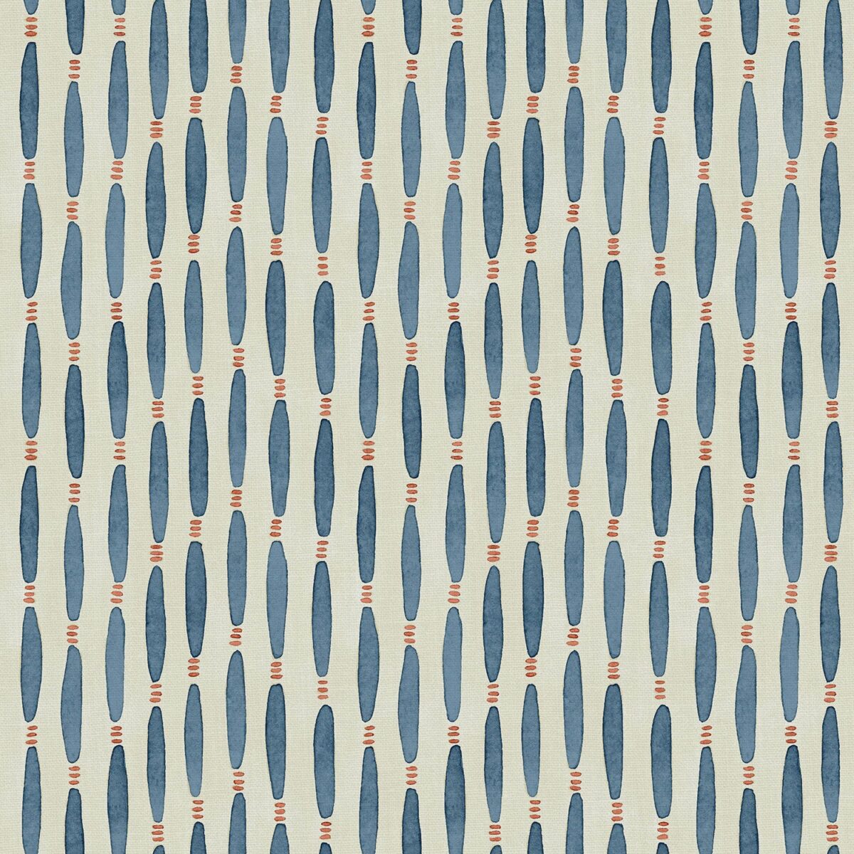 blue striped printed fabric from Linwood Fabrics