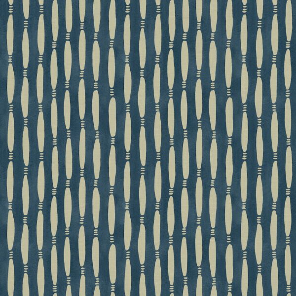 Smocked Fabric - Riviera by blue striped printed fabric from Linwood Fabrics