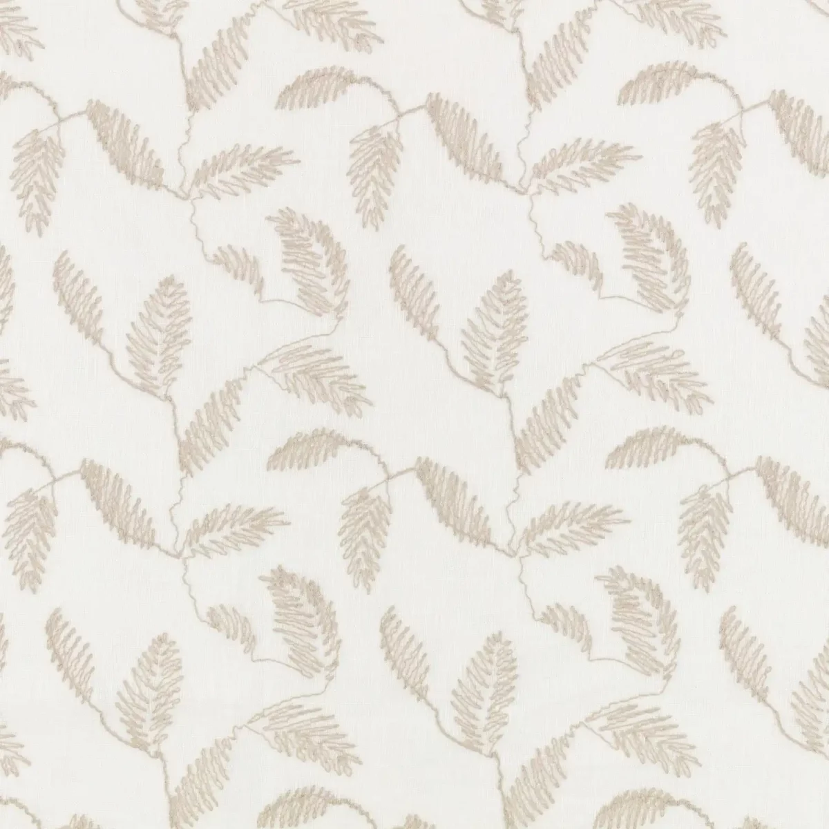 Folia Fabric - Calico by neutral botanical embroideried fabric from Villa Nova