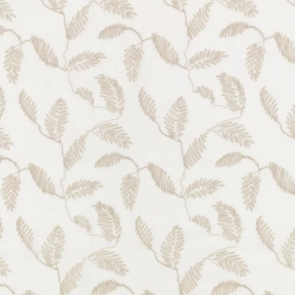 Folia Fabric - Calico by neutral botanical embroideried fabric from Villa Nova